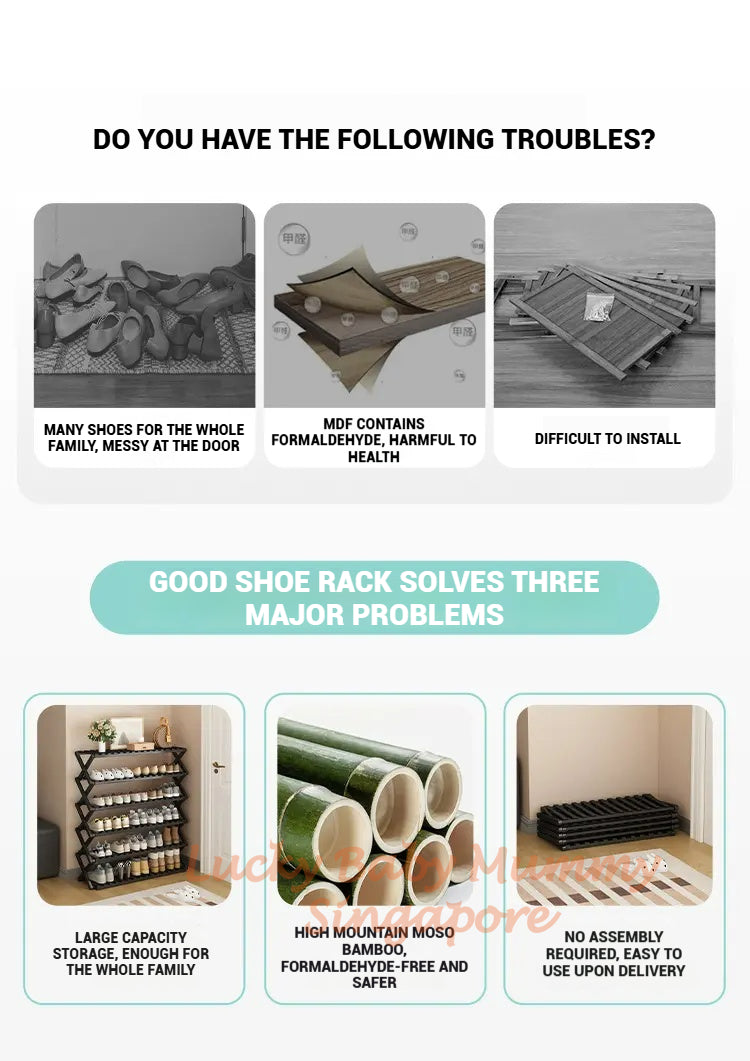 Minimalist Bamboo Shoe Rack Installation Free