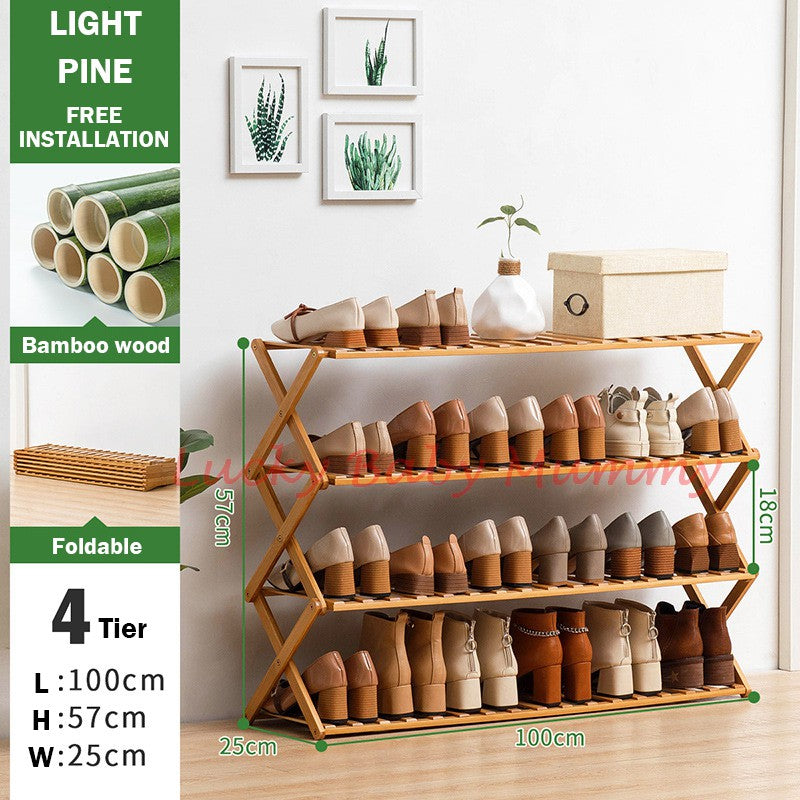Minimalist Bamboo Shoe Rack Installation Free