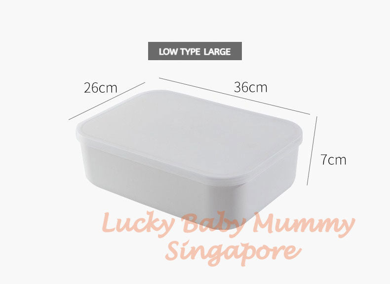 Ivory White Stackable Storage Box With Cover