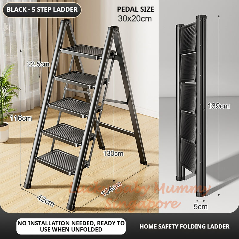 Wide Pedal Steel Ladder - 2/3/4 Steps