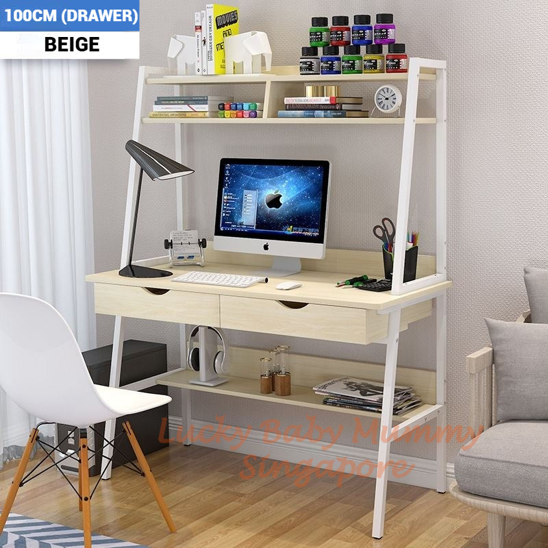 【A68】Computer Tables with Bookshelf