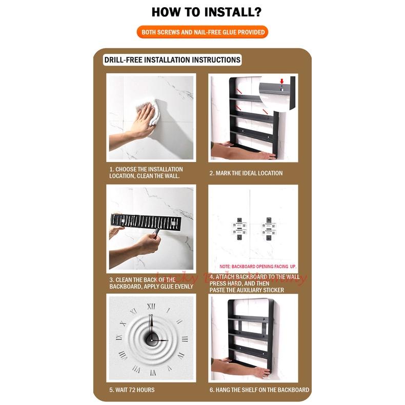 Nail Free Bathroom Rack