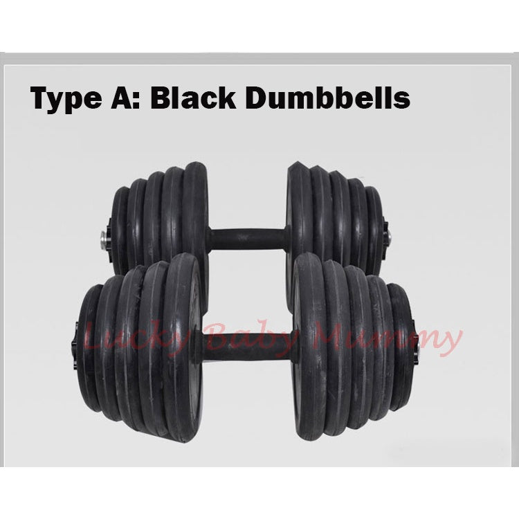 Black Cast Iron Chrome Dumbbell Set for Bodybuilding
