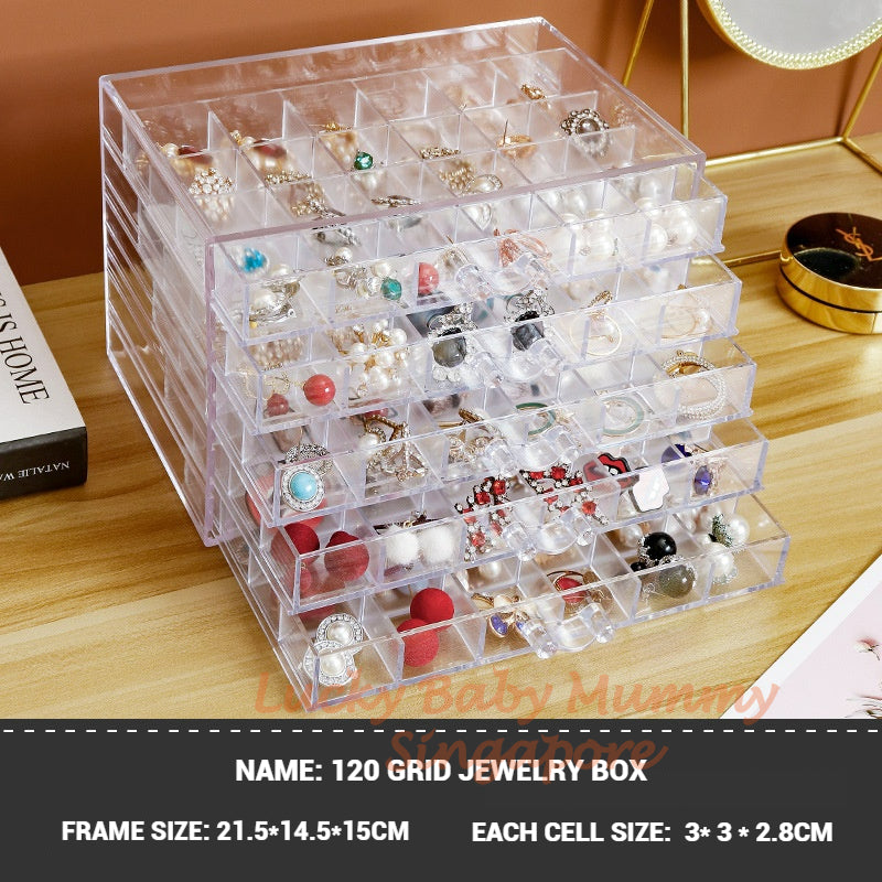 Jewelry Storage Box / Transparent Bracelet Storage Box / Earring Necklaces Jewelry Drawer / Dustproof