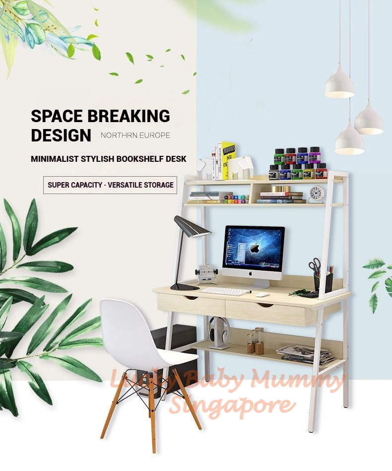 【A68】Computer Tables with Bookshelf