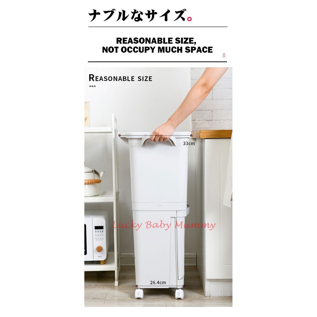 Type B Dry/Wet Sorting Dust Bin Slim Trash bin Dustbin