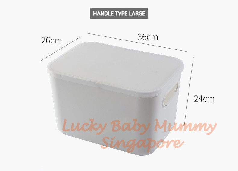 Ivory White Stackable Storage Box With Cover