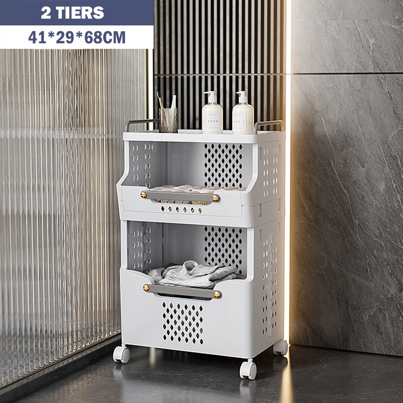 Movable Laundry Storage Rack with Wheels