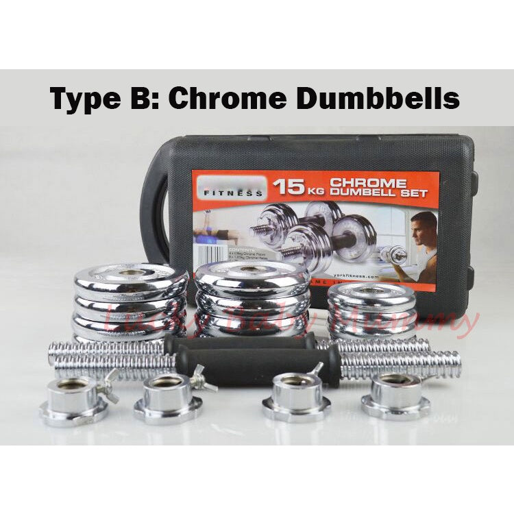 Black Cast Iron Chrome Dumbbell Set for Bodybuilding