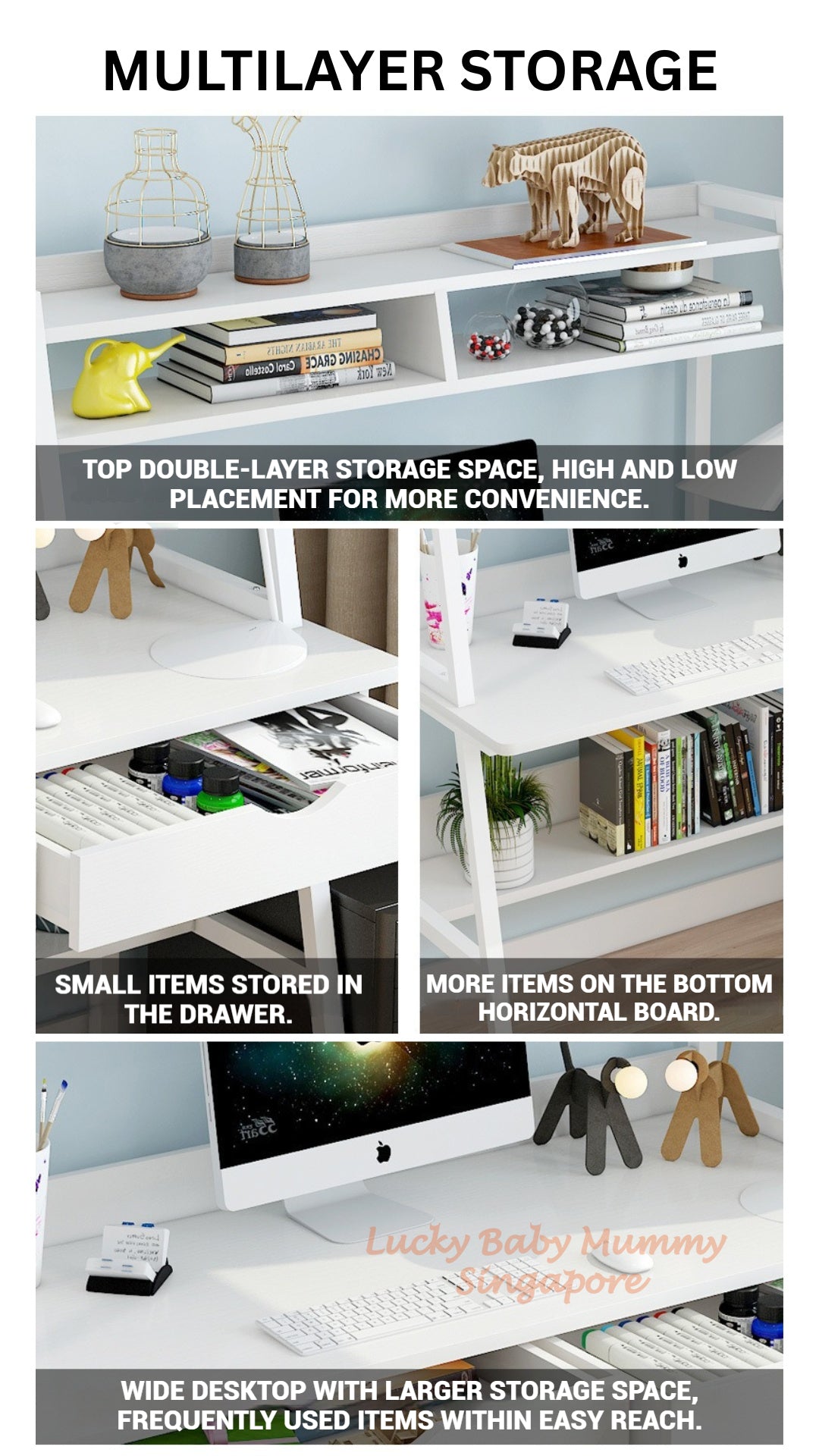 【A68】Computer Tables with Bookshelf