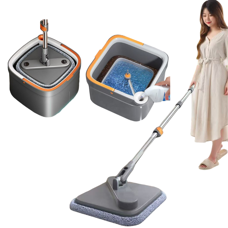 Clean Dirty Split Single Bucket Spin Mop Set