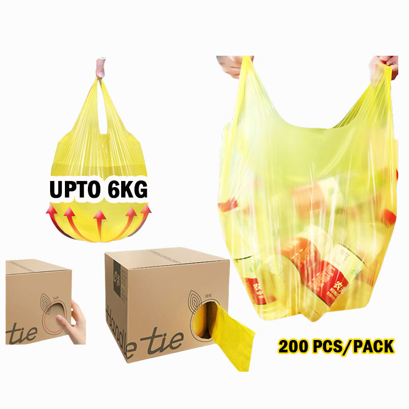 8-Fold Bottom Garbage Bag | Strong Vest Tie Trash Bag | Leak-Proof HDPE Waste Bag
