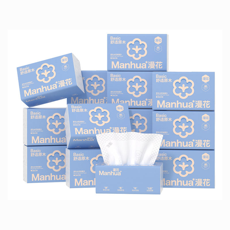 【24 Packs/Box】 ManHua Wood Pulp Drawing Tissue 5-ply 360sheets