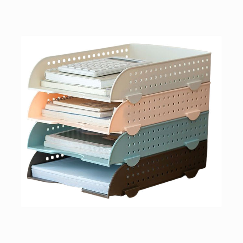 A4 Size Stackable File Tray Organizer | Multi-Layer Desktop Document Storage Rack