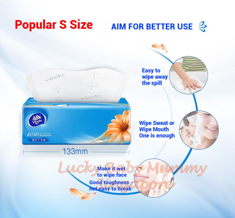 Vinda Ultra-Durable Soft Pack 3-Ply Facial Tissue Paper