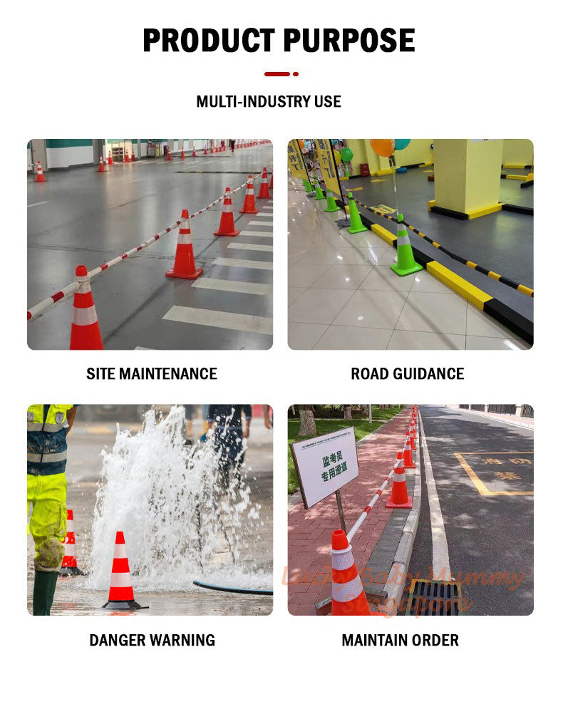 70cm PVC Traffic Cone/ Retractable 2.2 Meter Traffic Cone Bar