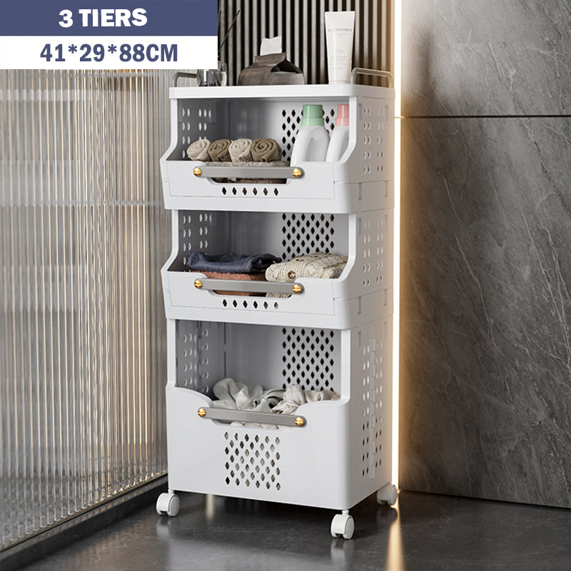 Movable Laundry Storage Rack with Wheels