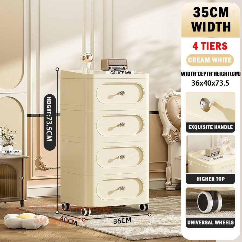 Light Luxury Drawer Cabinet with Wheels