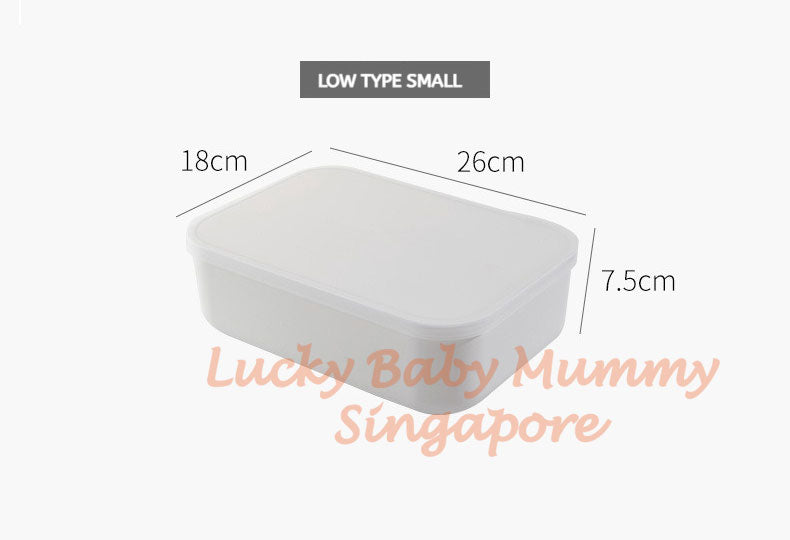 Ivory White Stackable Storage Box With Cover