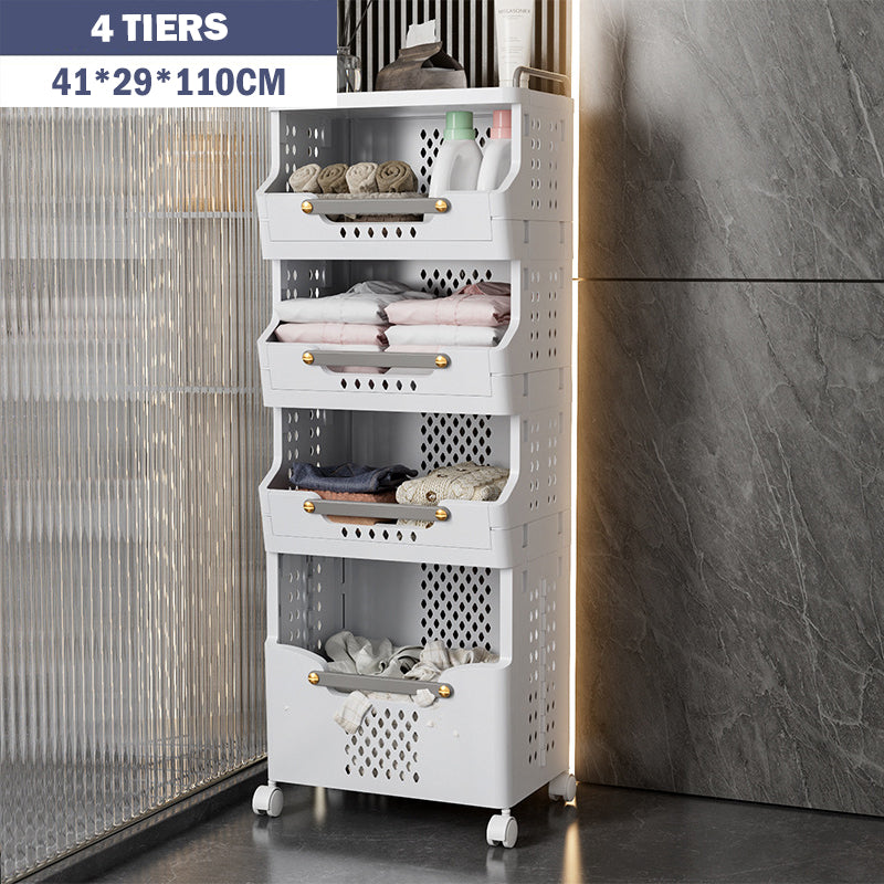 Movable Laundry Storage Rack with Wheels