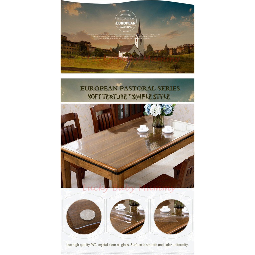 2mm/1.5mm Thickness Transparent Clear PVC Table Cloth Mat