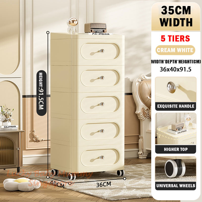 Light Luxury Drawer Cabinet with Wheels