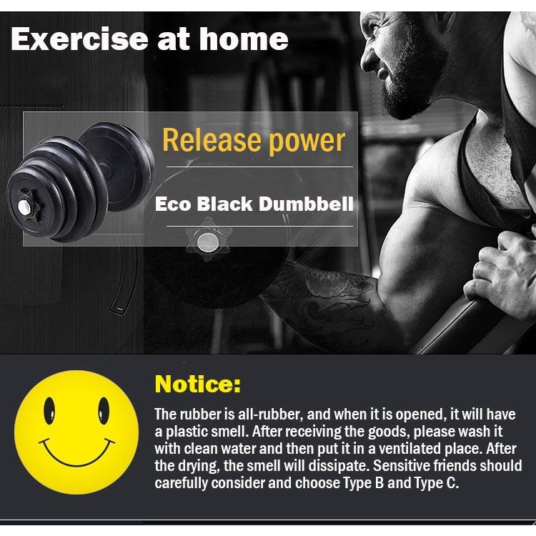 Black Cast Iron Chrome Dumbbell Set for Bodybuilding