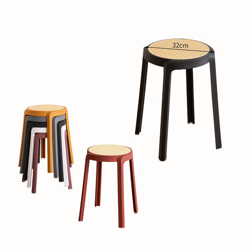 Minimalist Rattan Woven Plastic Stool