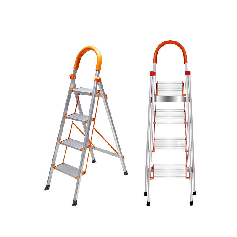 Heavy Duty Orange Aluminum Pedal Ladder 4/5/6 Steps