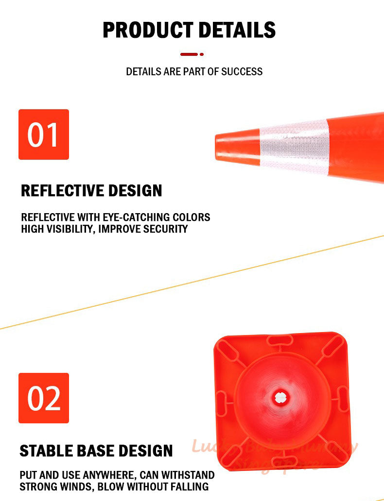 70cm PVC Traffic Cone/ Retractable 2.2 Meter Traffic Cone Bar