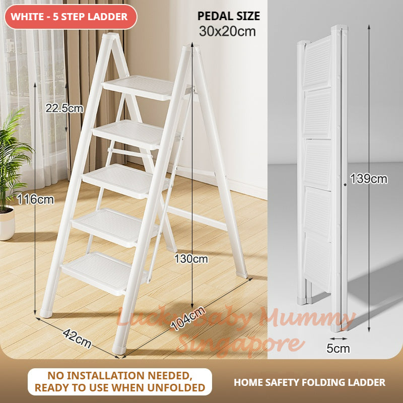 Wide Pedal Steel Ladder - 2/3/4 Steps