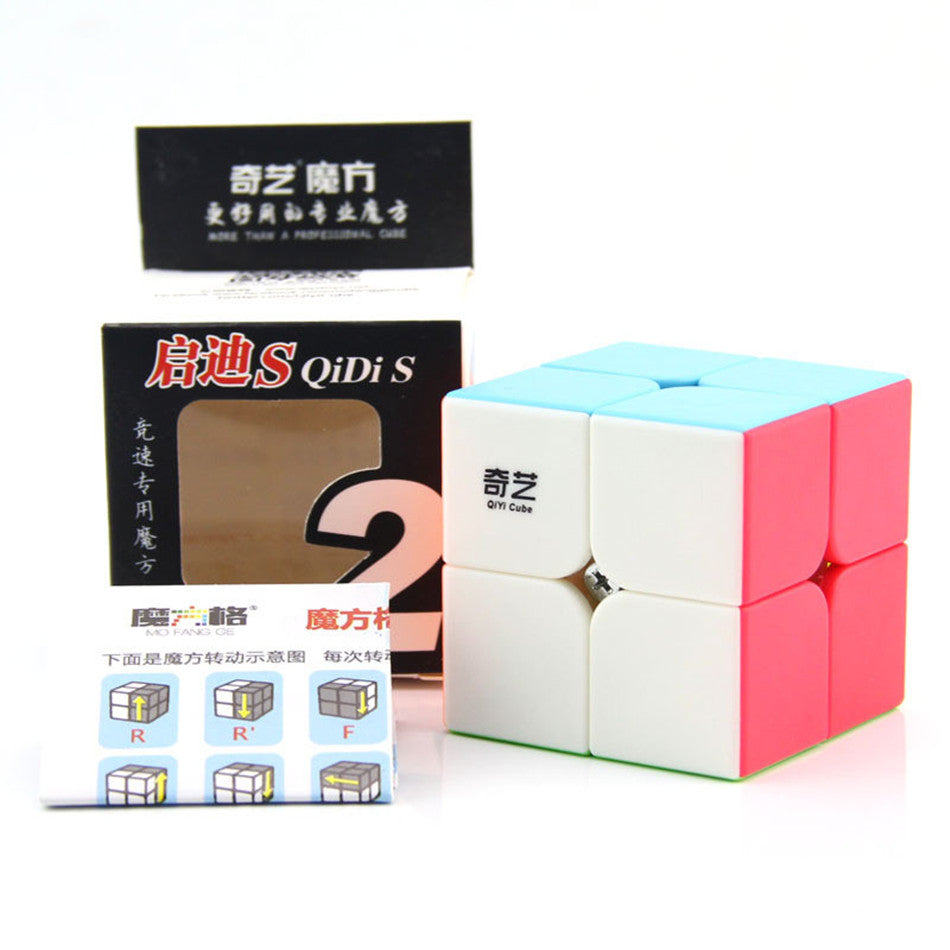 QiYi Rubiks Cube 2x2/3x3/4x4 Ultra Smooth Black/White/Rainbow Rubiks Cube/Super Smooth Fast Speed
