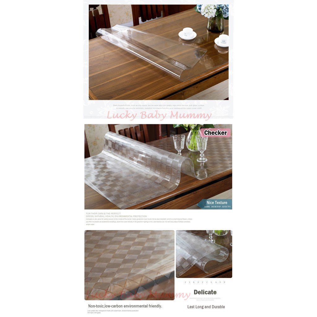 2mm/1.5mm Thickness Transparent Clear PVC Table Cloth Mat