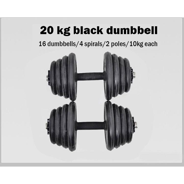 Black Cast Iron Chrome Dumbbell Set for Bodybuilding