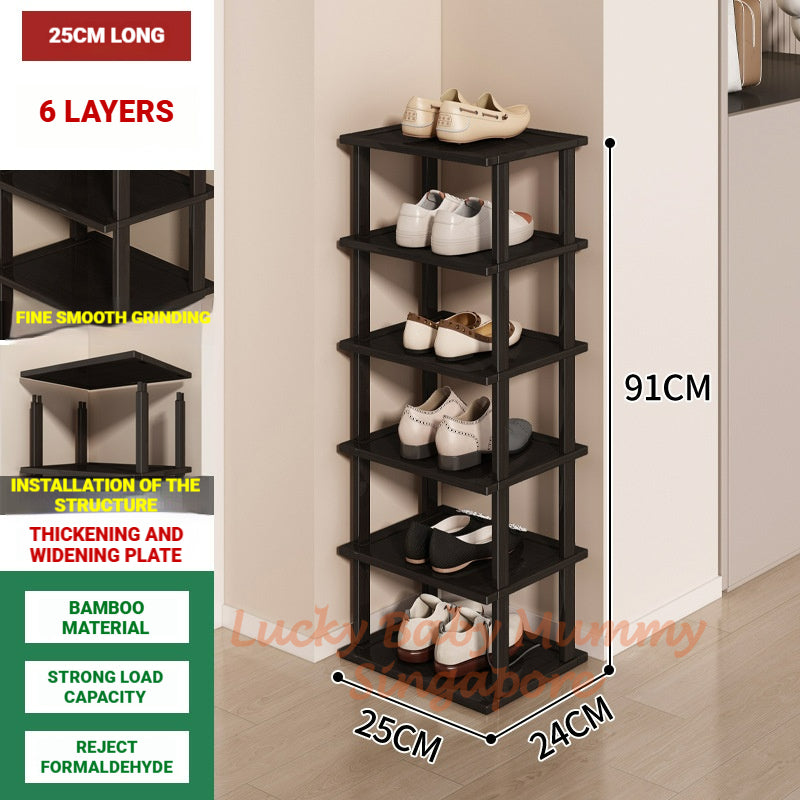Stackable Bamboo Doorway Shoe Rack