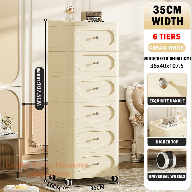 Light Luxury Drawer Cabinet with Wheels