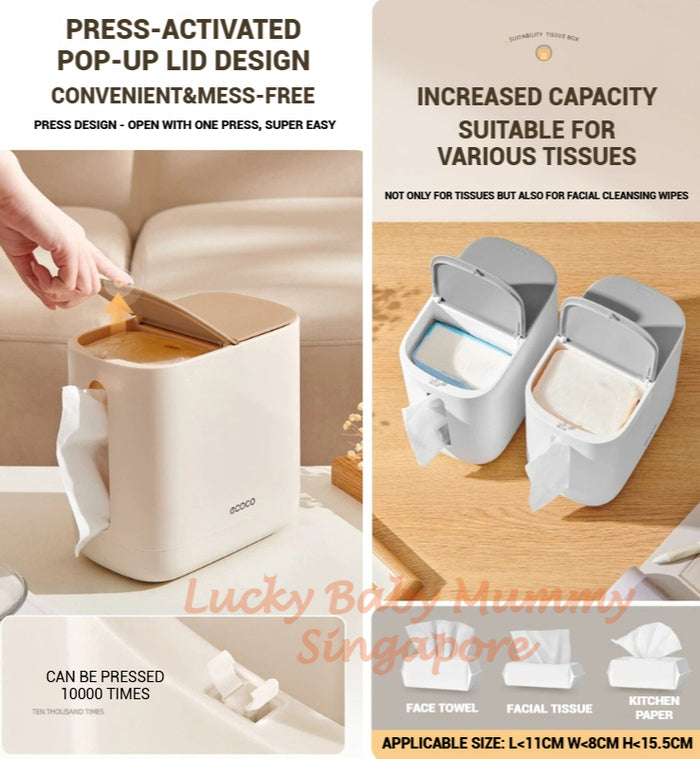 Ecoco Desktop Tissue Box with Trash Bin