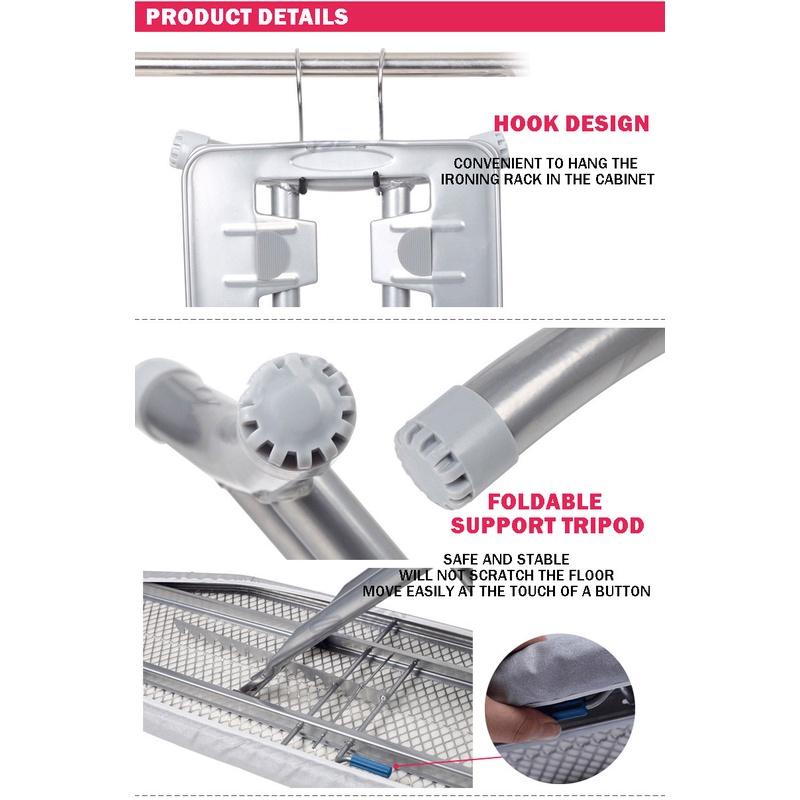 Standing Ironing Board with Premium Board Cover and Iron Rest