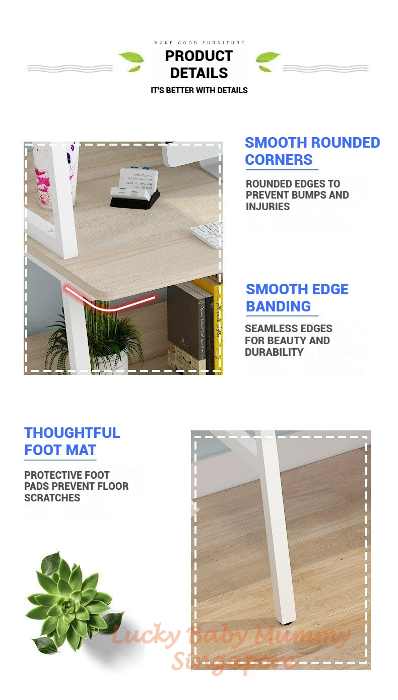 【A68】Computer Tables with Bookshelf