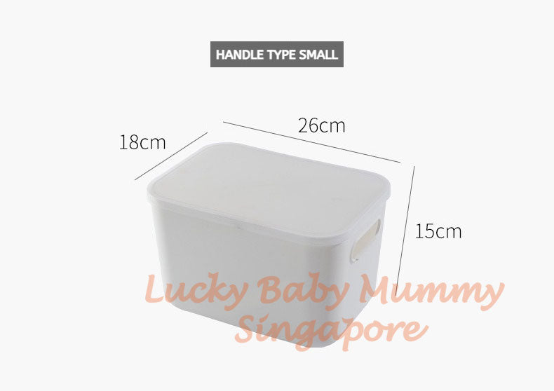 Ivory White Stackable Storage Box With Cover