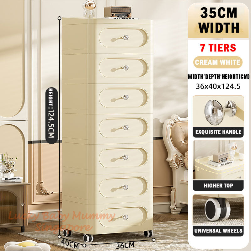 Light Luxury Drawer Cabinet with Wheels