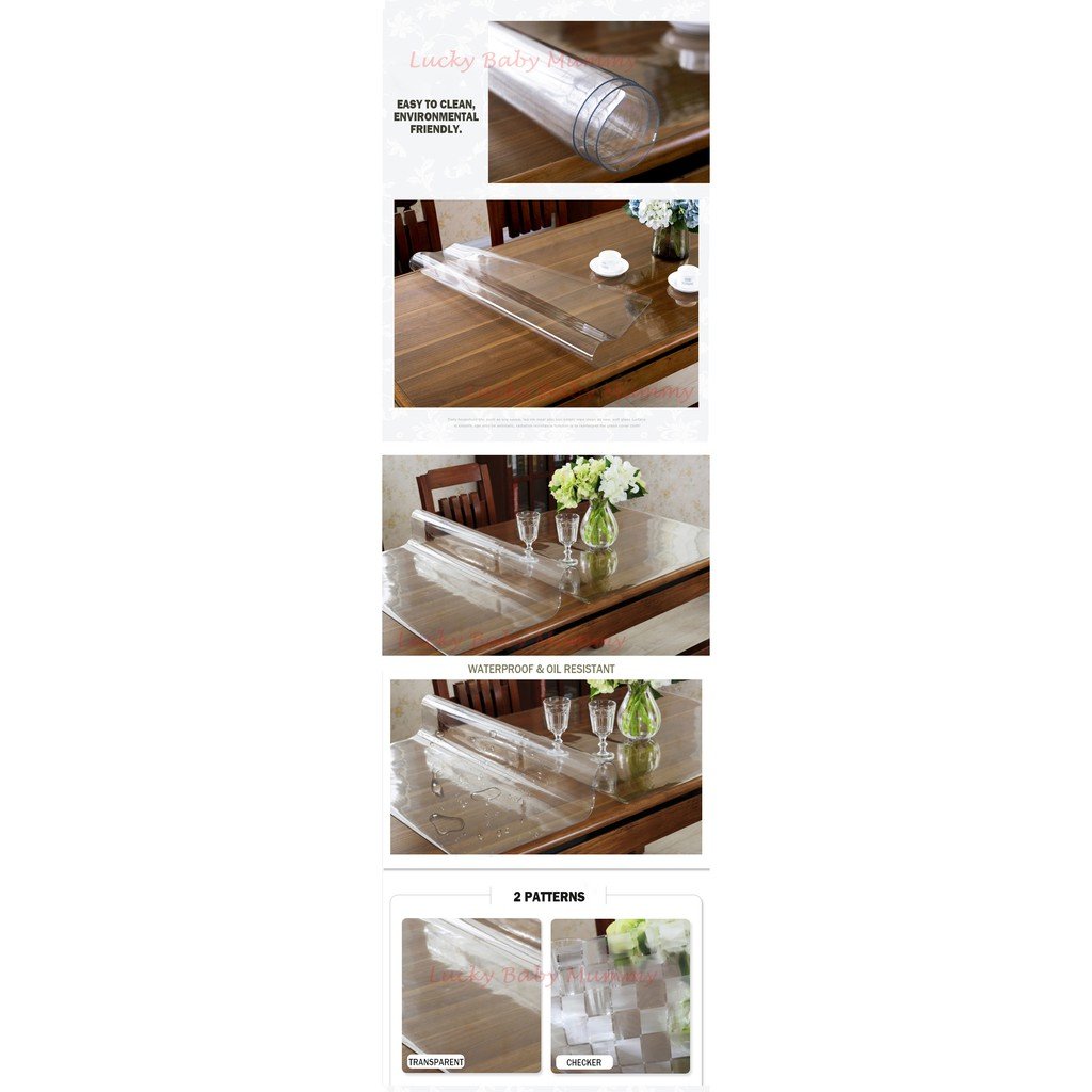 2mm/1.5mm Thickness Transparent Clear PVC Table Cloth Mat
