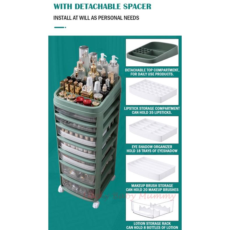 Cosmetic Storage Drawer Makeup Cabinet - 3/4/5/6/7 Tier / Storage / Organizer / Box / Plastic Storage Box