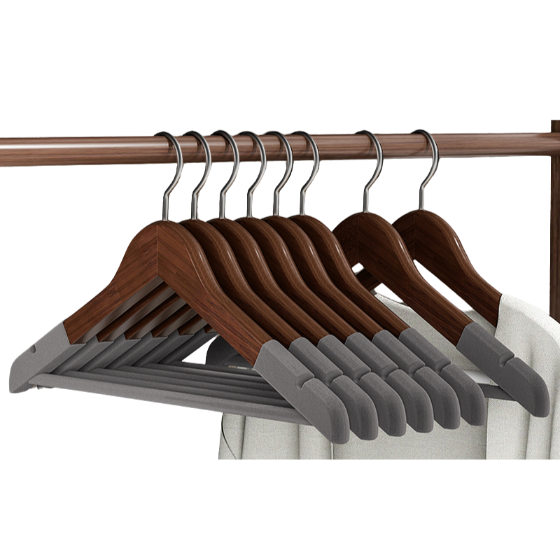 Velvet Anti - Slips Wood Hangers
