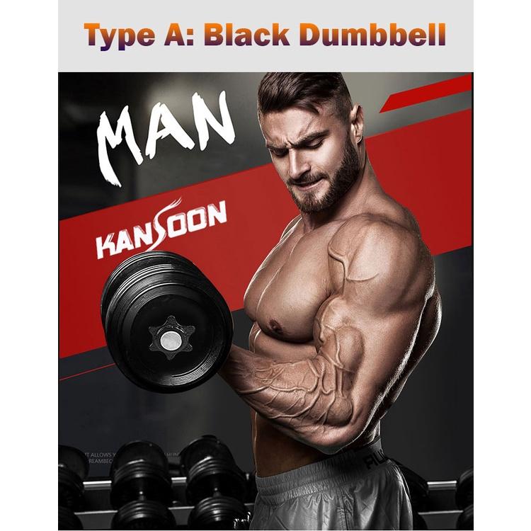 Black Cast Iron Chrome Dumbbell Set for Bodybuilding