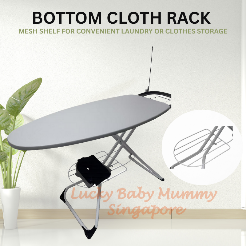 Large Foldable Ironing Board with Wire Holder & Tray/Adjustable Height/Premium Iron Board