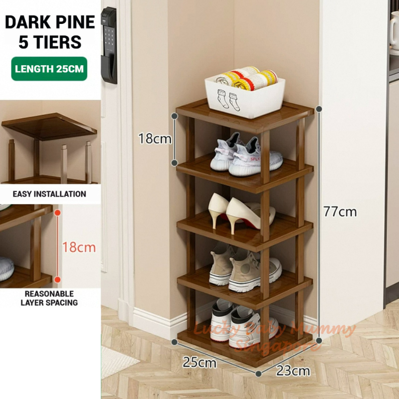 Stackable Bamboo Doorway Shoe Rack