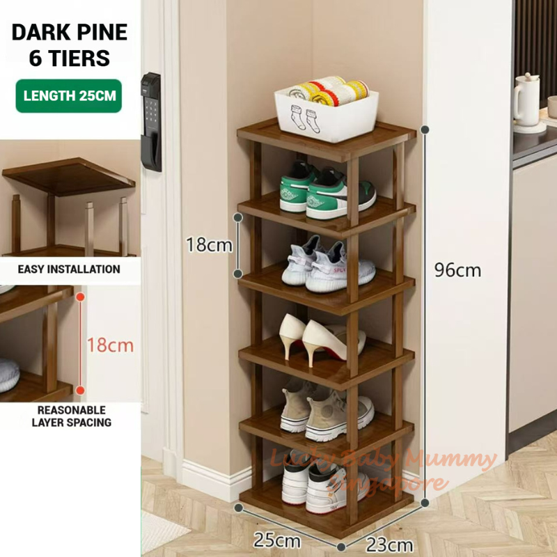 Stackable Bamboo Doorway Shoe Rack