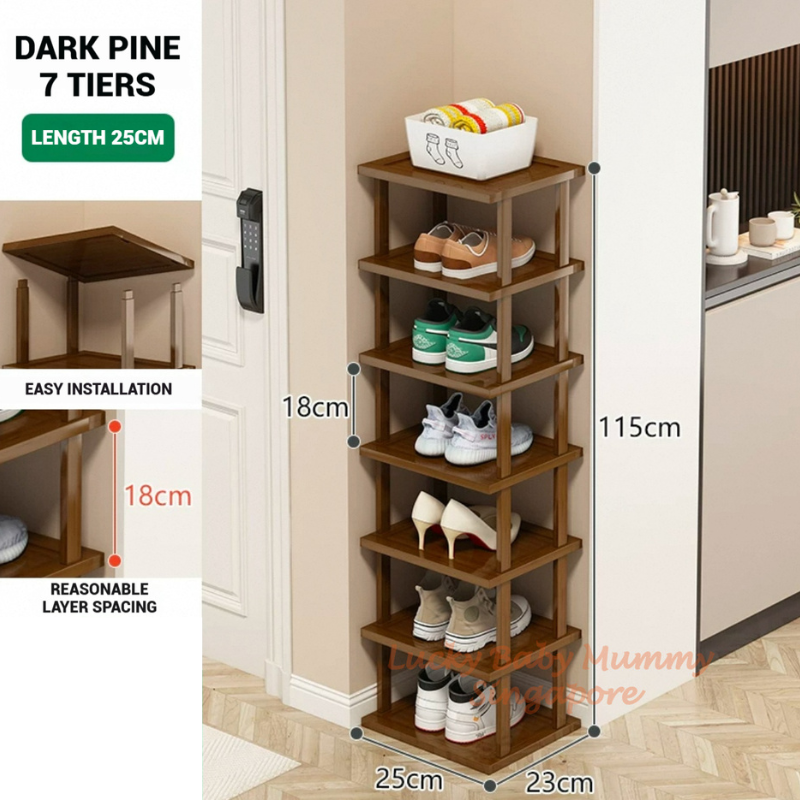 Stackable Bamboo Doorway Shoe Rack