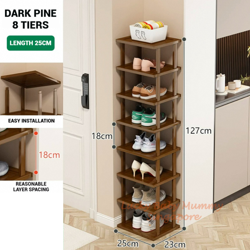 Stackable Bamboo Doorway Shoe Rack